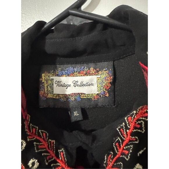 Vintage Collections western boho embroidered crochet floral lace sheer tunic / d - Picture 8 of 11